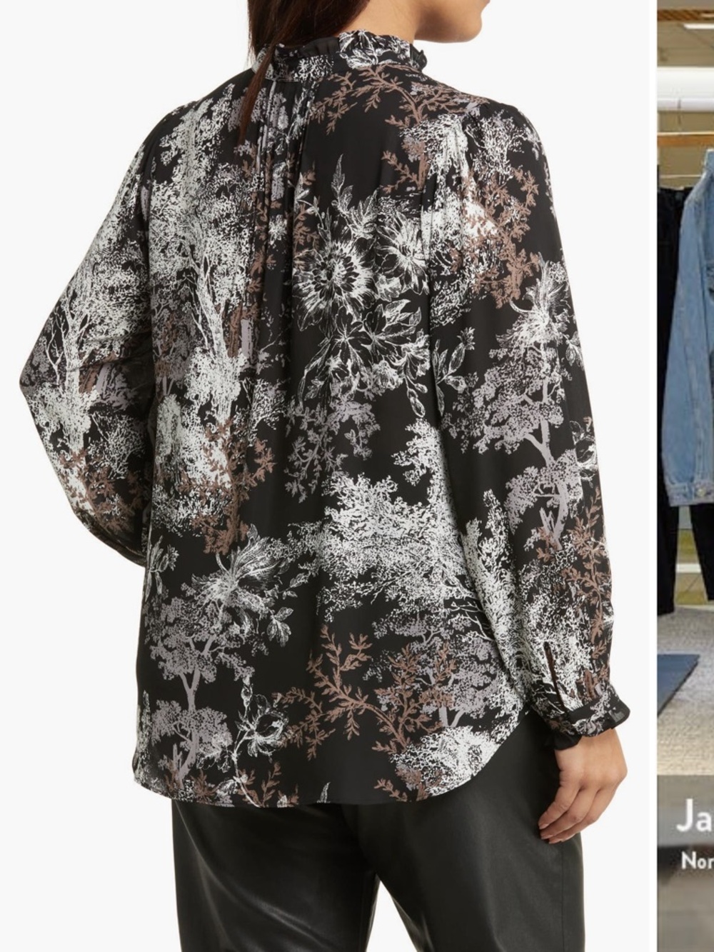 NYDJ Floral Pintuck Button-Front Blouse - Picture 6 of 10
